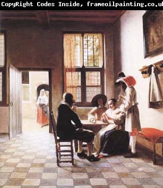 Pieter de Hooch Cardplayers in a Sunlit Room (mk25